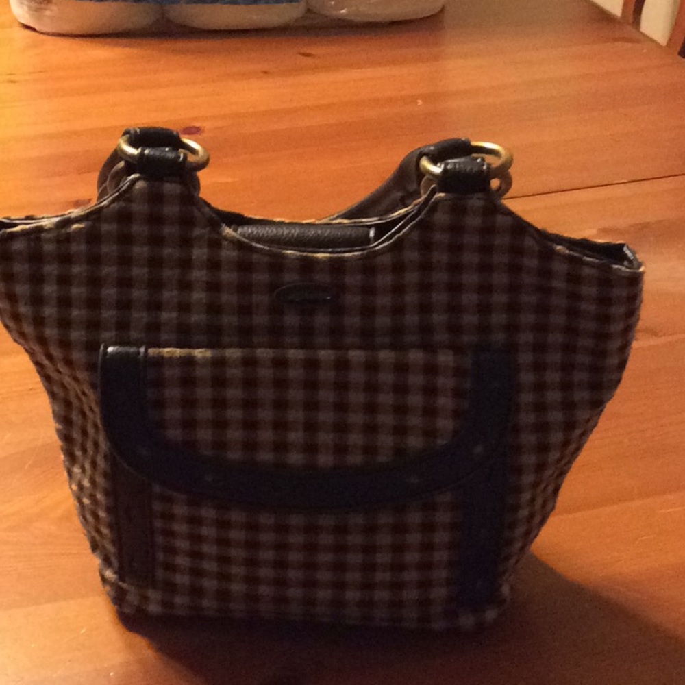 Longaberger Small Purse. Black, Brown and Tan .